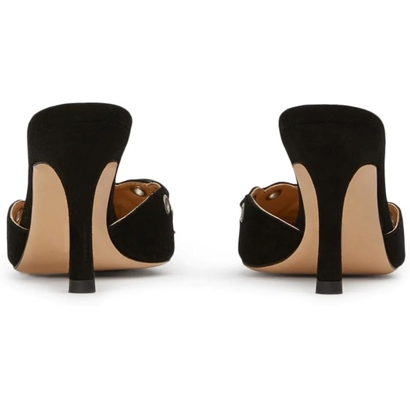 Black Studded Bow Kitten Heels Size 8.5 - Picture 6 of 9